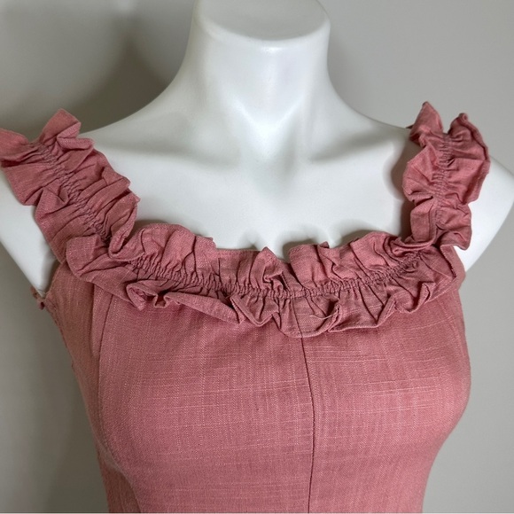 The Impeccable Pig pink ruffle mini dress Medium - Picture 5 of 7